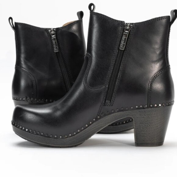 NEW Dansko Shayna Heeled Chelsea Boots - Leather in black For Women 825 7t3 - Picture 7 of 9